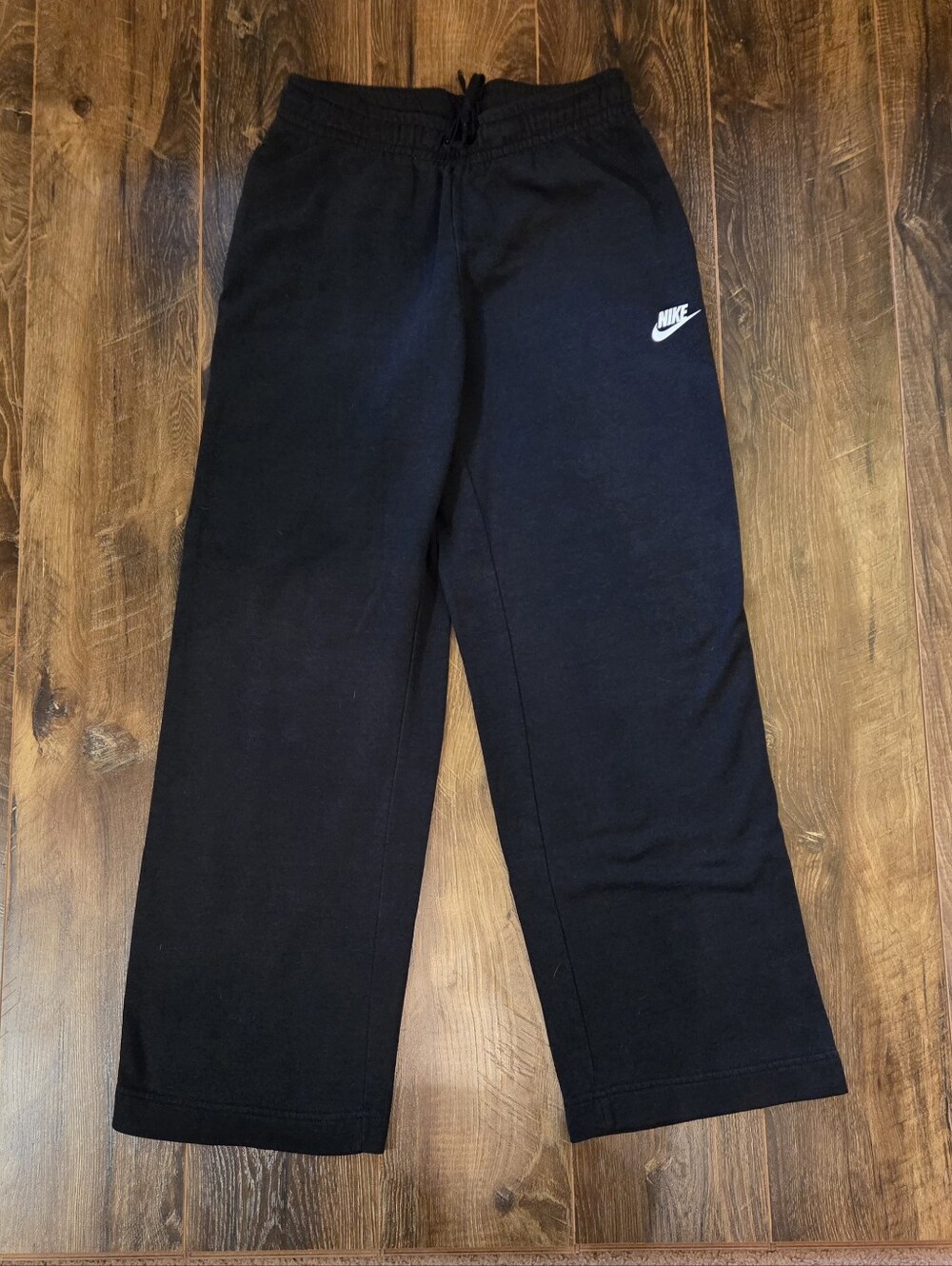 Nike Kids Black Sweatpants with White Swoosh